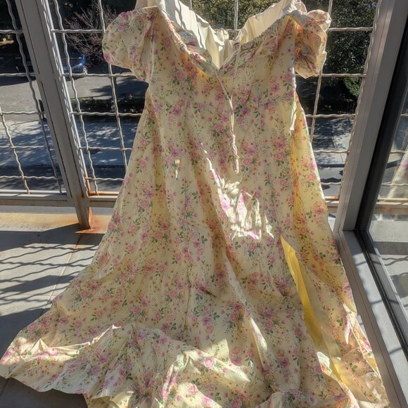 House of CB Tallulah Dress- Yellow Floral - Picture 2 of 6